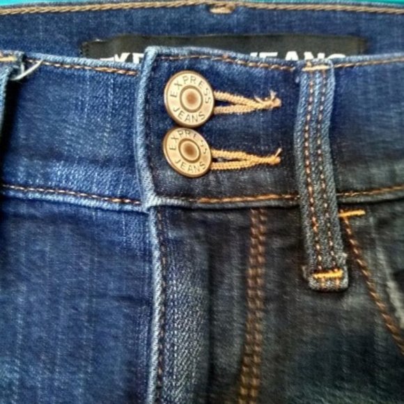 EXPRESS WOMEN’S STRETCH JEANS CROPPED STRAIGHT LEG Size 0 - Picture 3 of 10